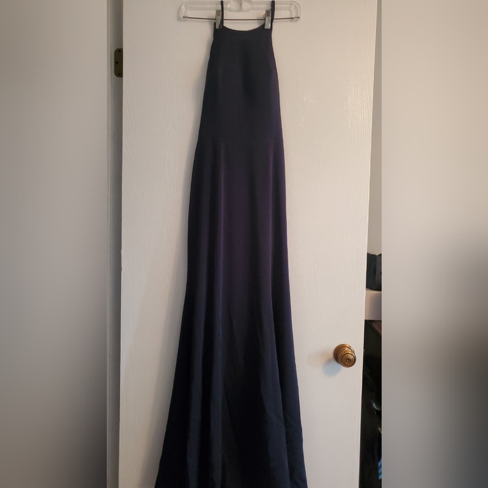 Navy blue floor length dress